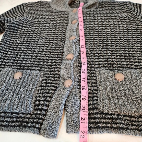 Vintage Italian Cardigan Made Young Mode By Sarissima Striped Large Sweater - Picture 9 of 9